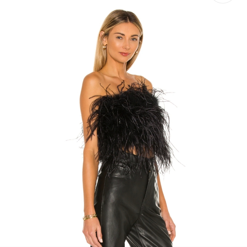 Lamarque Zaina Feathered Black Top
